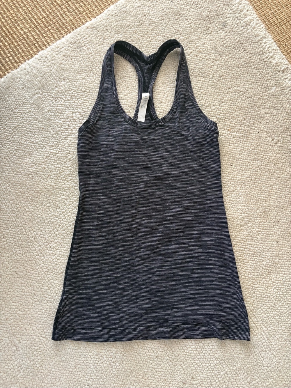 Lululemon Cool Racerback II Running Tank Grey Stripe